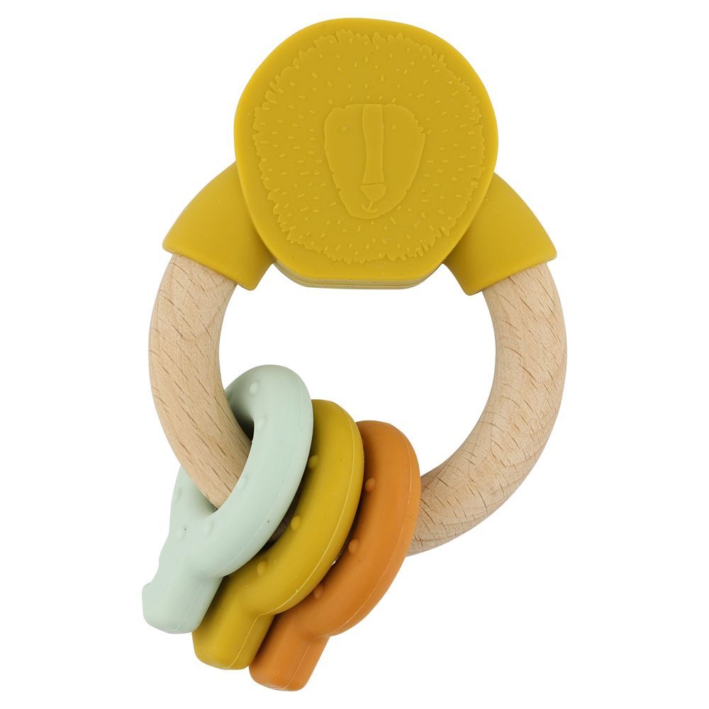 Trixie - Wooden Silicone Activity Ring - Mr. Lion