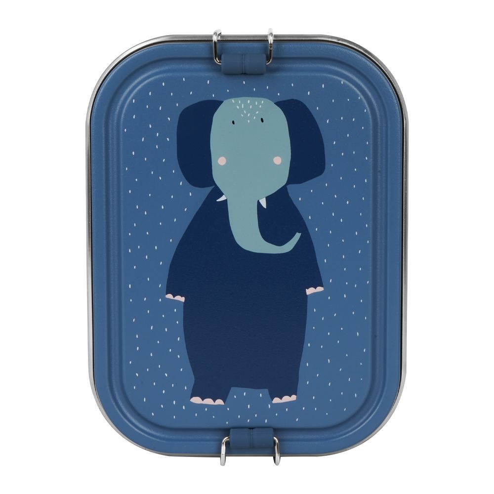 Trixie - Lunch Box With Two Compartments - Blue - Mrs. Elephant - Large