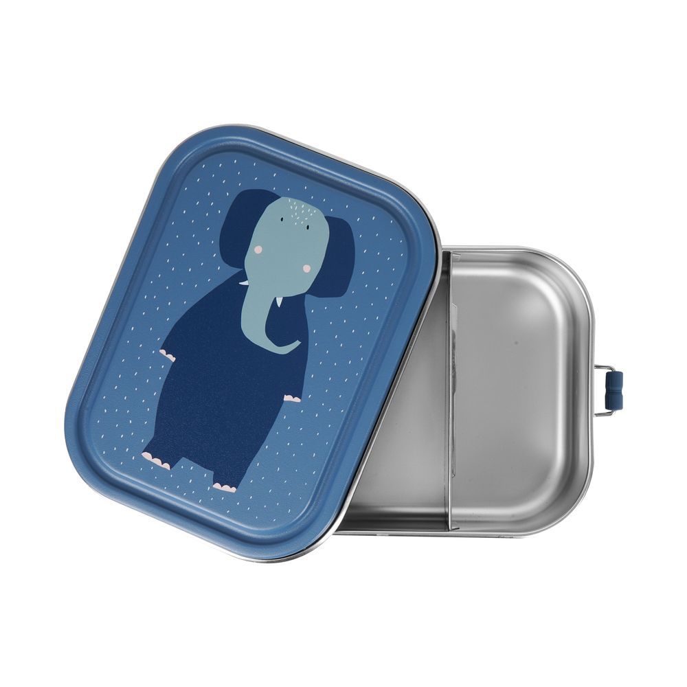 Trixie - Lunch Box With Two Compartments - Blue - Mrs. Elephant - Large