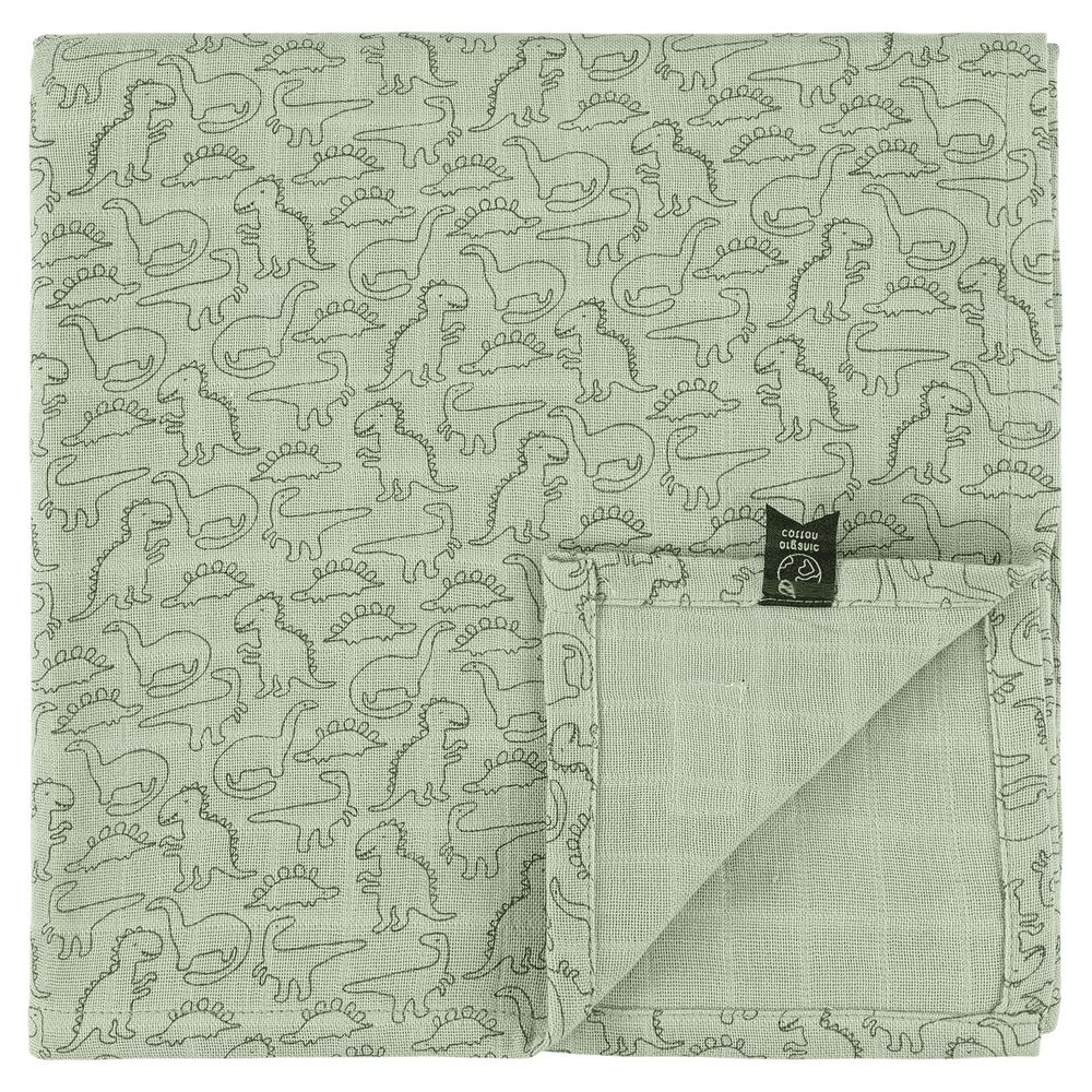 Trixie - Daring Dino Muslin Cloth - Green