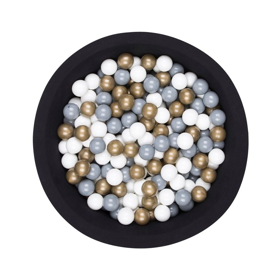 Larisa & Pumpkin - Ball Pit With 200 Balls - Black/Gold/Grey/White