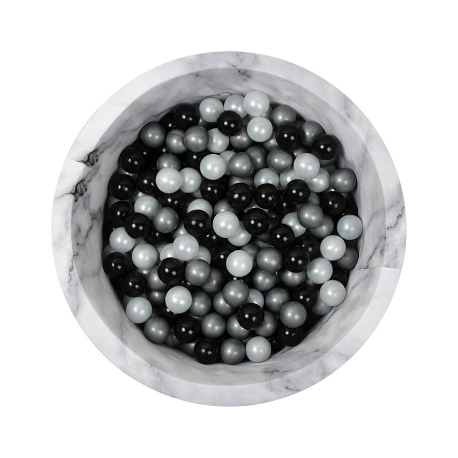 Larisa & Pumpkin - Marble Ball Pit With 200 Balls - Silver/Black/Pearl