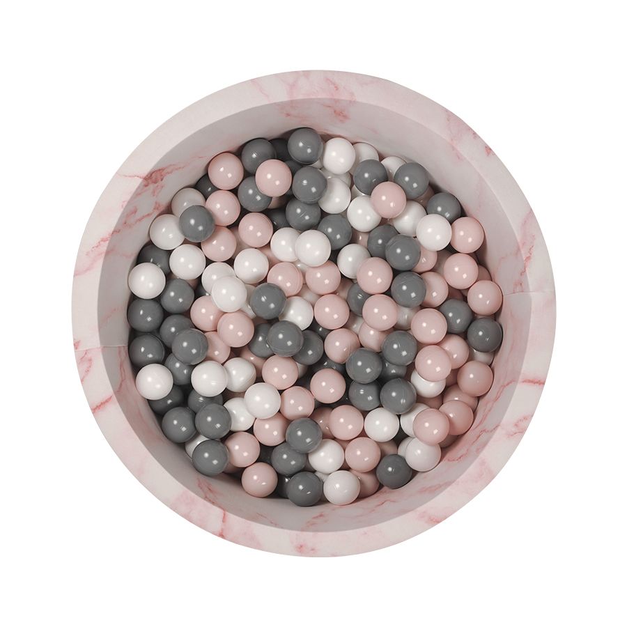 Larisa & Pumpkin - Marble Ball Pit With 200 Balls - Pink/Powder/Grey/White