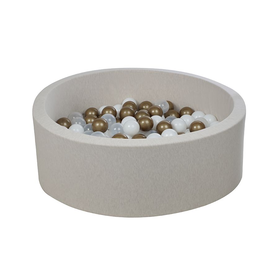 Larisa & Pumpkin - Ball Pit With 200 Balls - Off White/Gold/Clear/White