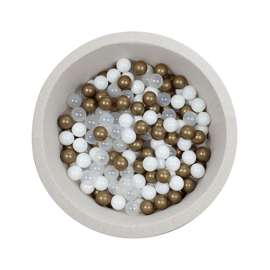 Larisa & Pumpkin - Ball Pit With 200 Balls - Off White/Gold/Clear/White