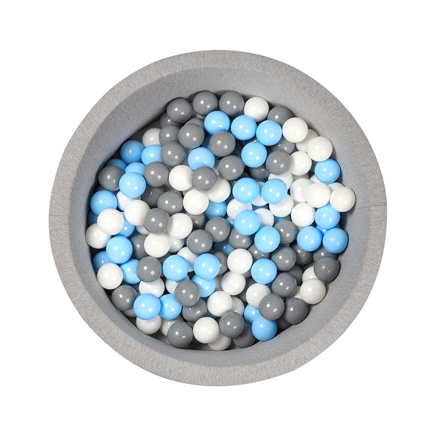 Larisa & Pumpkin - Ball Pit With 200 Balls - Light Grey/Blue/White