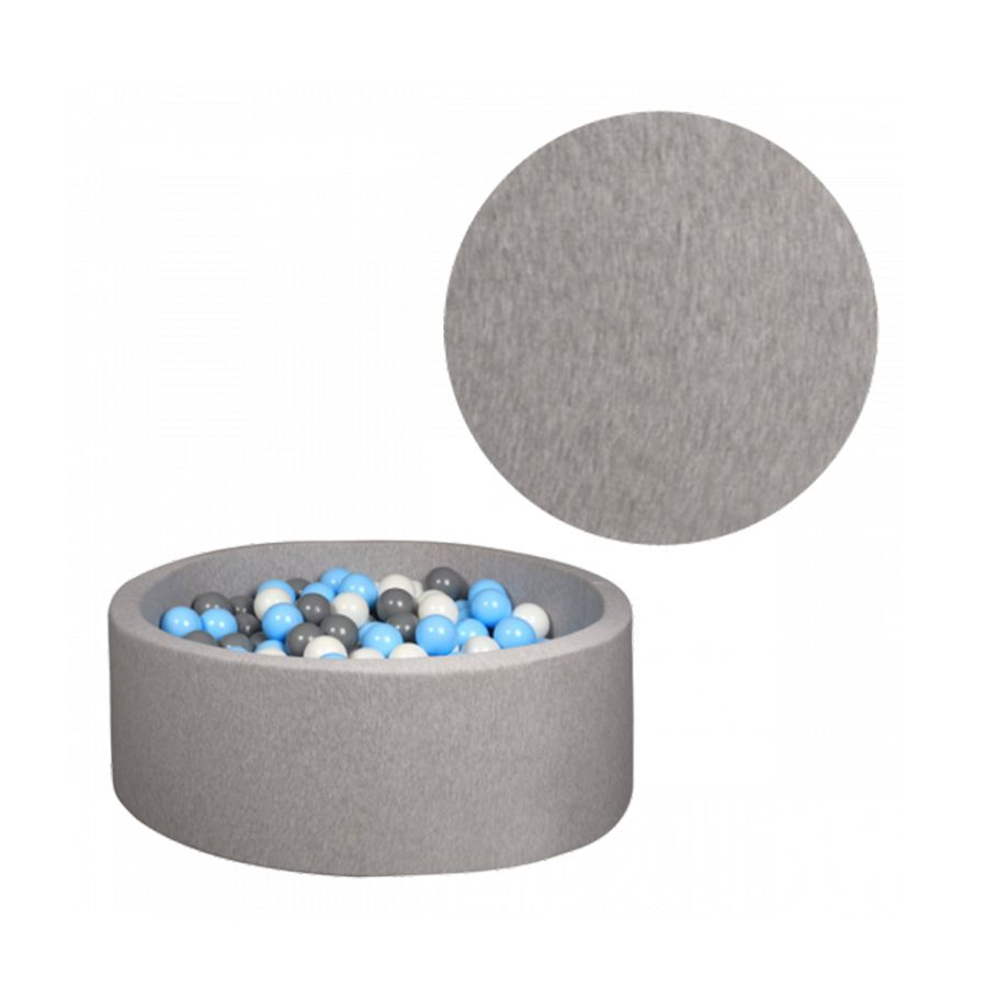 Larisa & Pumpkin - Ball Pit With 200 Balls - Light Grey/Blue/White