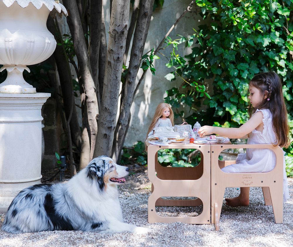 Larisa & Pumpkin - Beech Wood Learning Tower - Natural