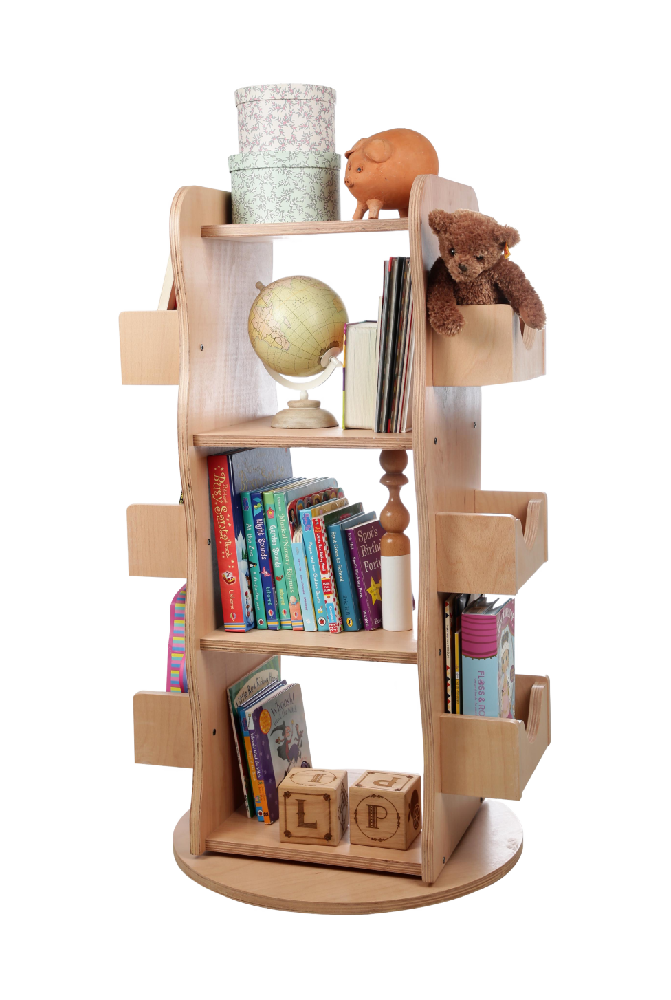 Larisa & Pumpkin - Rotating Wooden Library - Natural