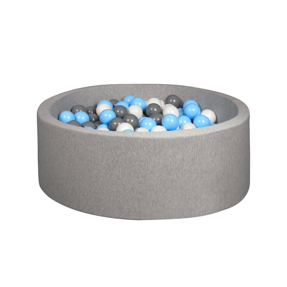 Larisa & Pumpkin - Ball Pit With 200 Balls - Light Grey/Blue/Grey/White - XL