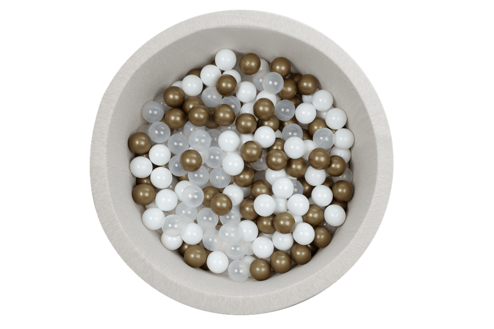 Larisa & Pumpkin - Ball Pit With 200 Balls - Off White/Gold/Clear/White - XL