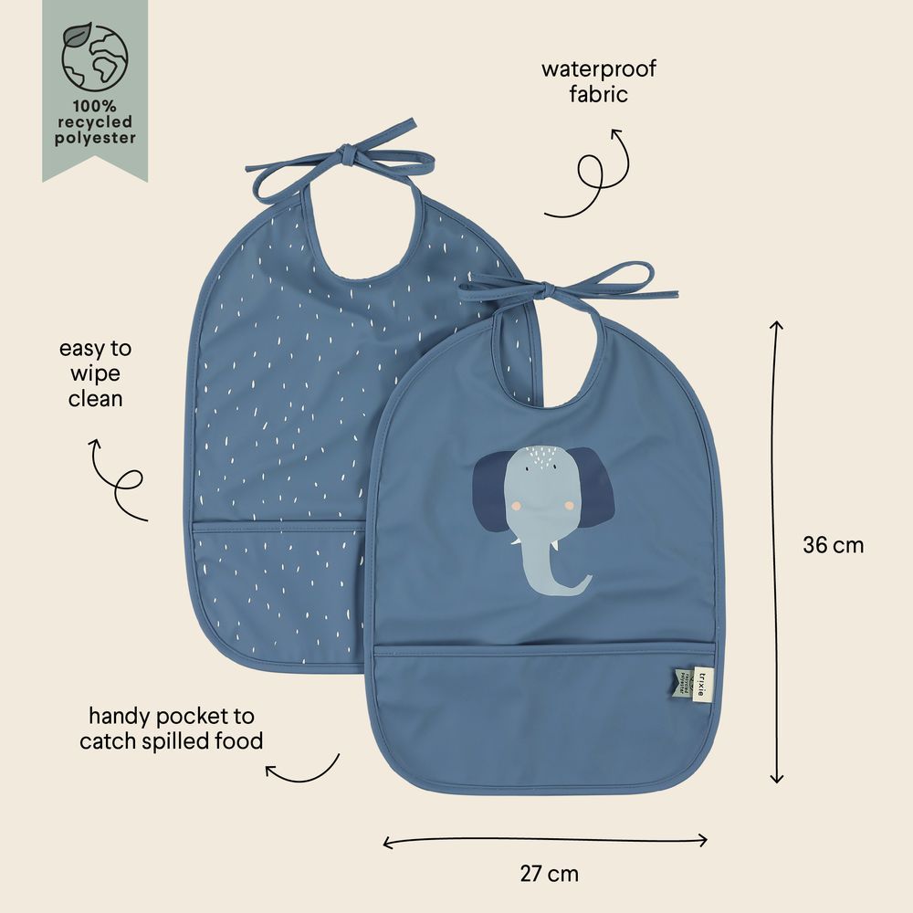 Trixie - 2pc-Set - Waterproof Bib - Mrs. Elephant