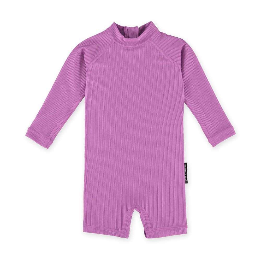 Beach & Bandits - Ribbed Baby Swimsuit - Orchid