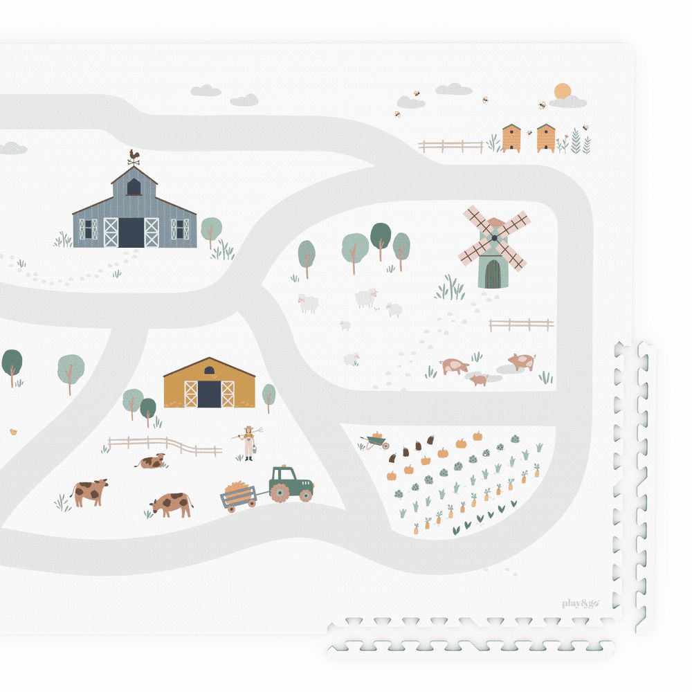 Play & Go - Icons EVA Puzzlemat - Farm - 120x180 cm