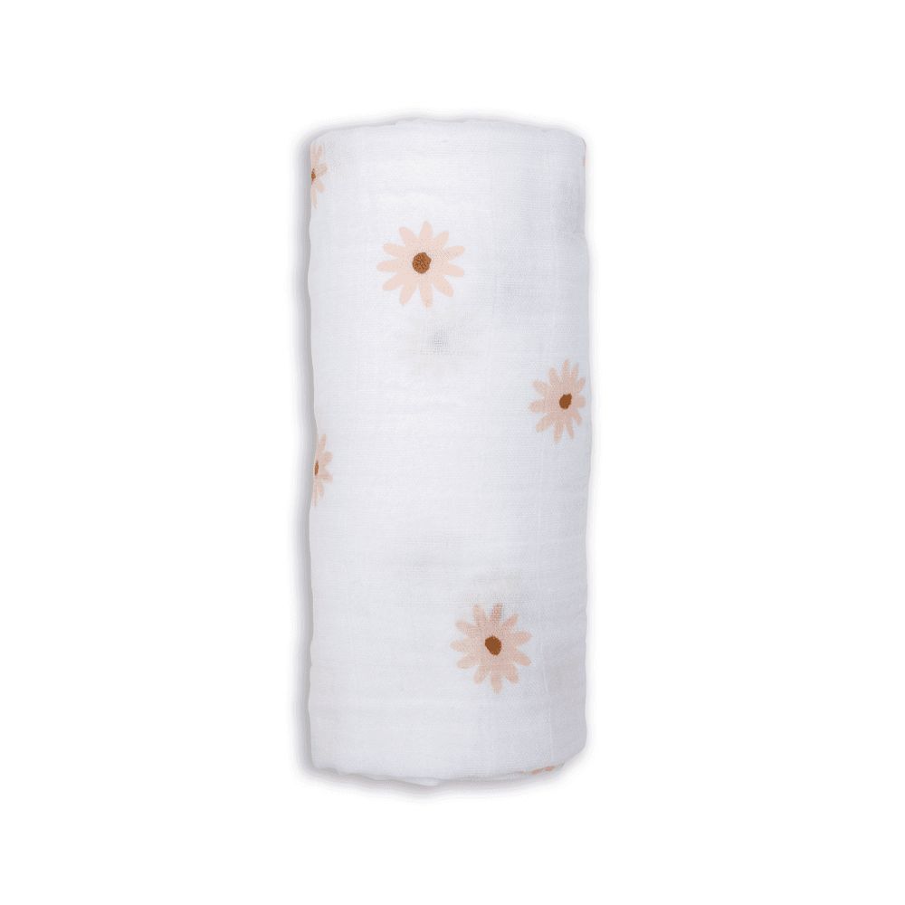 Lulujo - Muslin Swaddle - Daisies - Large