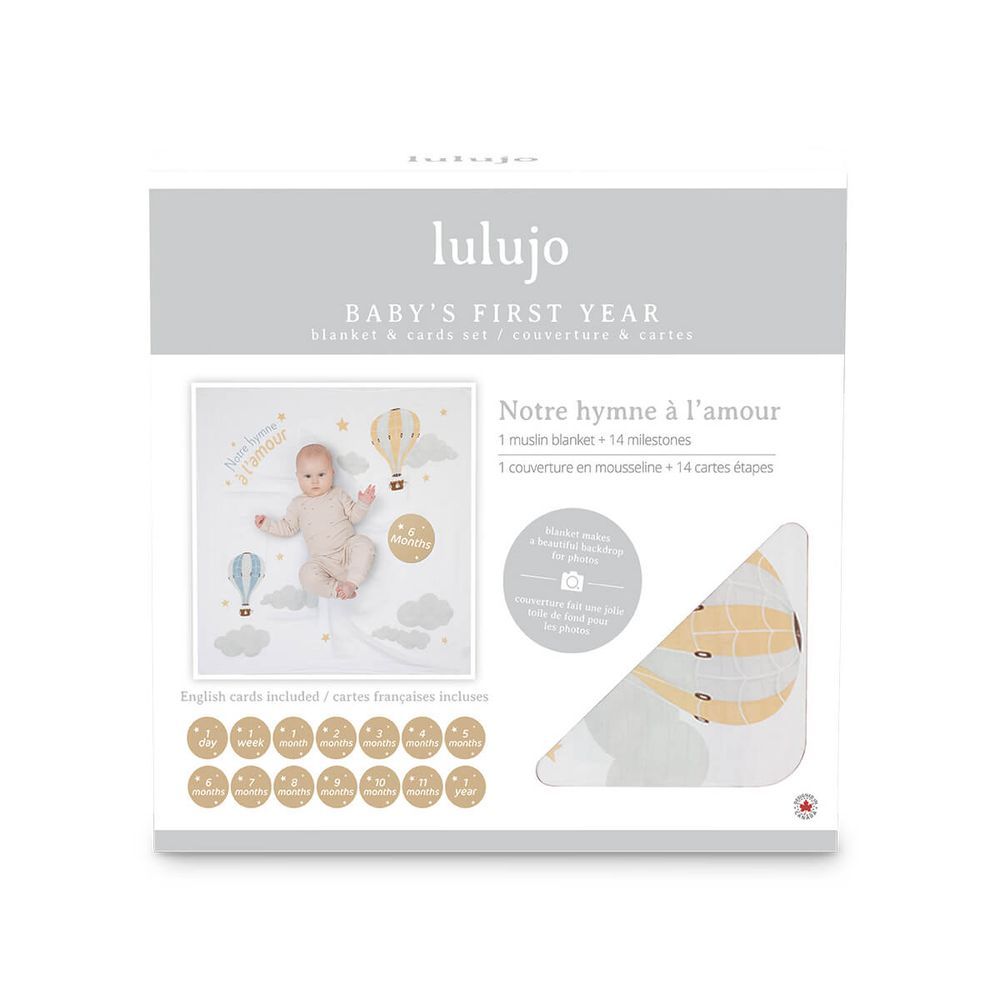 lulujo - Baby's First Year Blanket & Cards Set