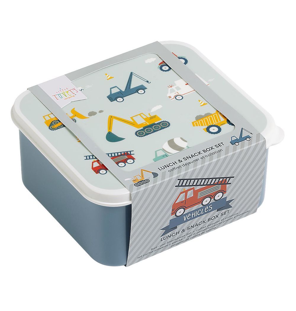 A little Lovely Company - Lunch and Snack Box Set - Vehicles