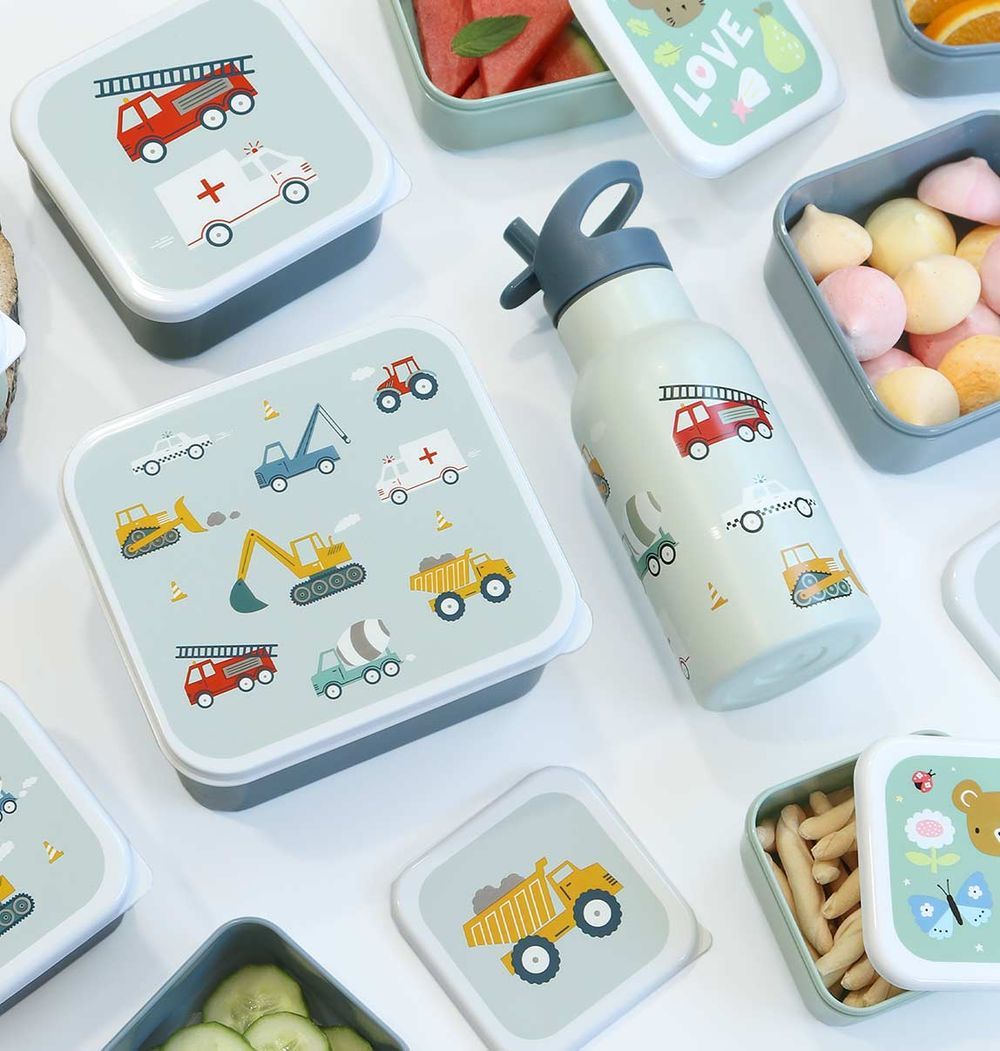 A little Lovely Company - Lunch and Snack Box Set - Vehicles