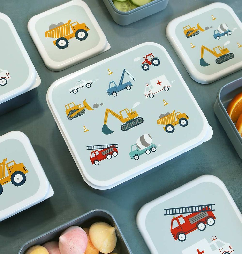 A little Lovely Company - Lunch and Snack Box Set - Vehicles