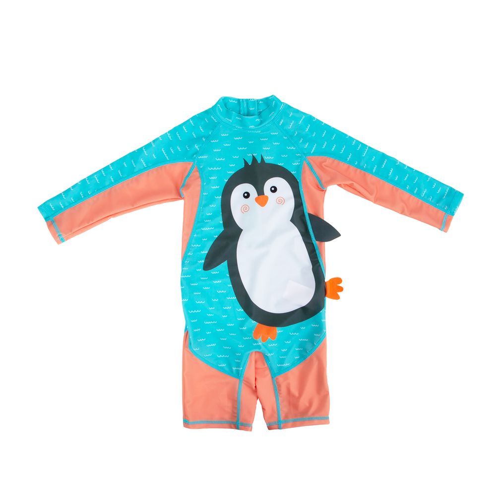 Zoocchini - Baby/Toddler Rashguard One Piece Swimsuit - Penguin