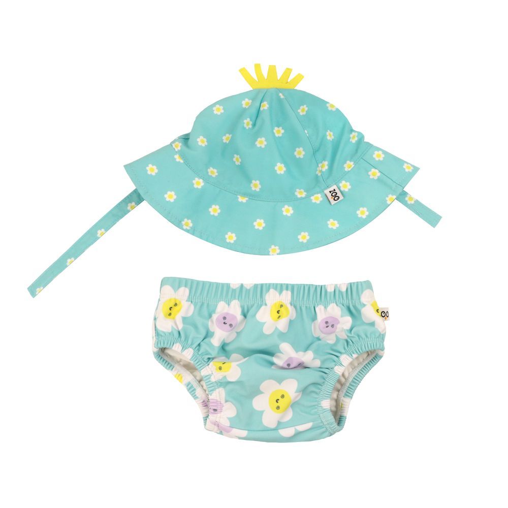 Zoocchini - Baby Swim Diaper & Sun Hat - Daisy