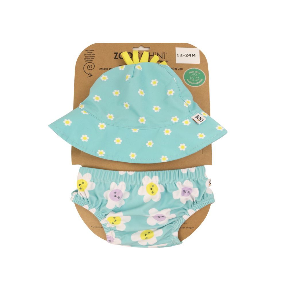 Zoocchini - Baby Swim Diaper & Sun Hat - Daisy