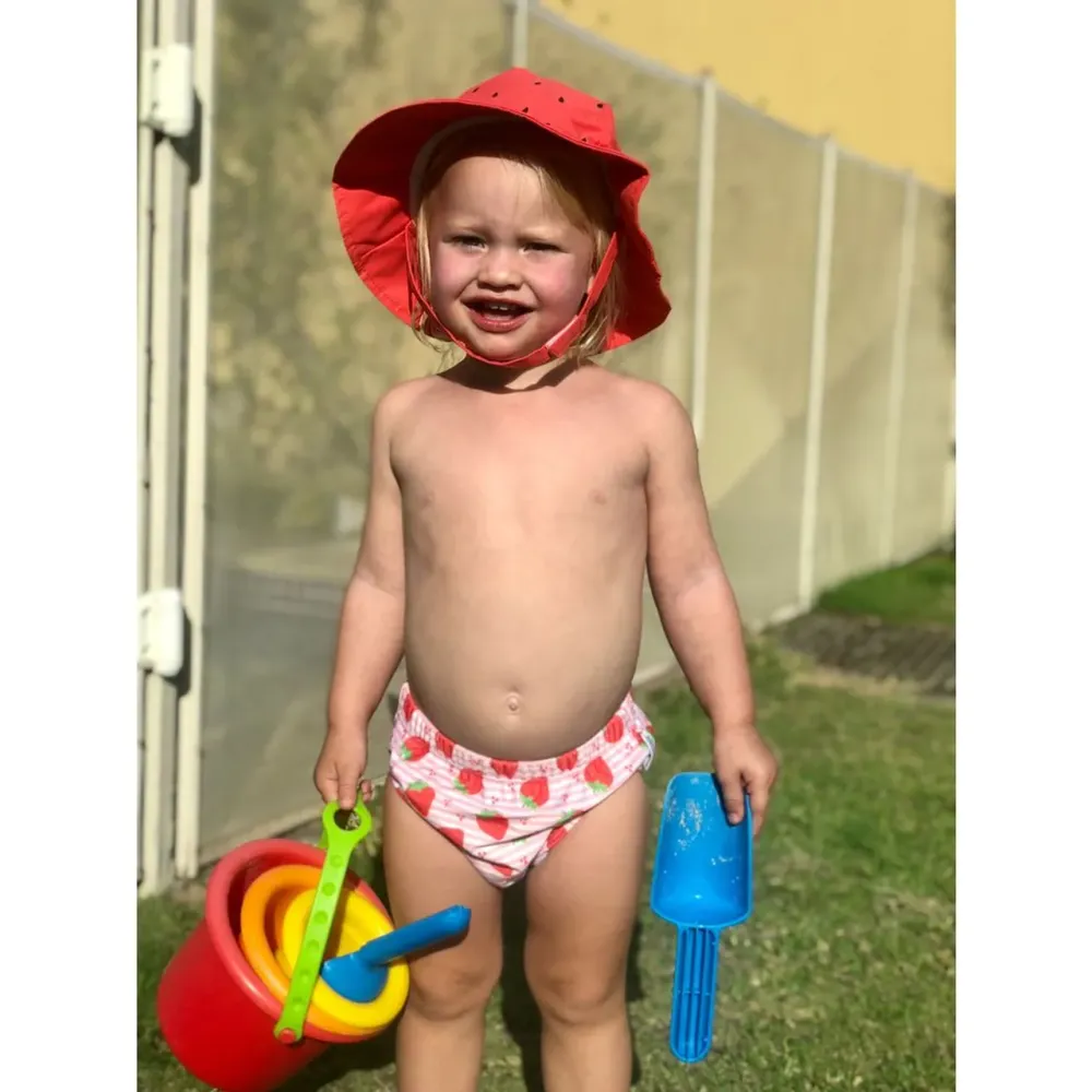 Zoocchini - Baby Swim Diaper & Sun Hat - Strawberry Delight