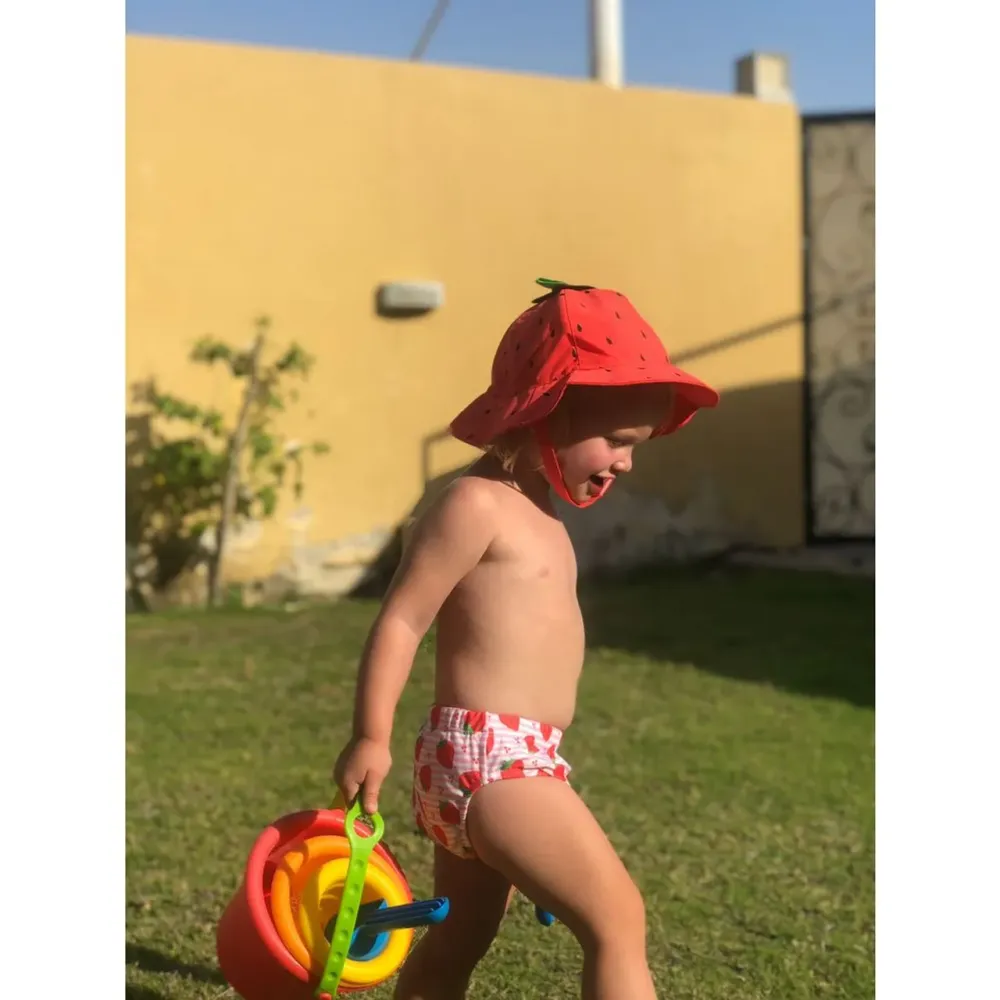 Zoocchini - Baby Swim Diaper & Sun Hat - Strawberry Delight