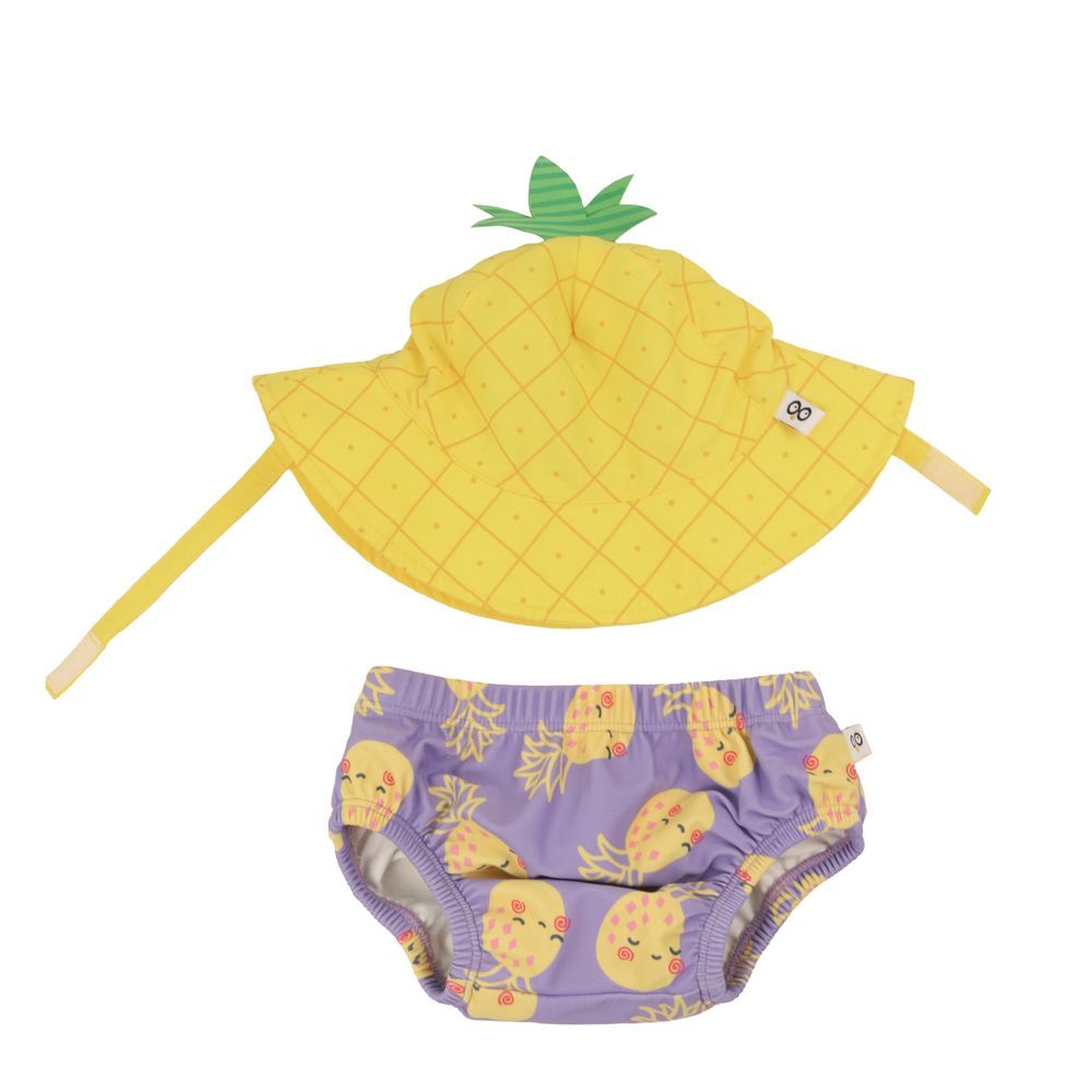 Zoocchini - Baby Swim Diaper & Sun Hat - Pineapple Punch