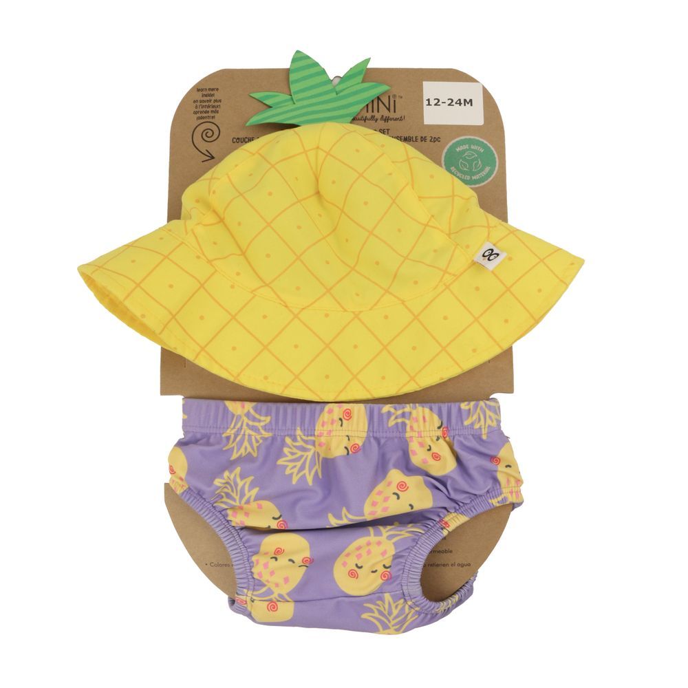 Zoocchini - Baby Swim Diaper & Sun Hat - Pineapple Punch