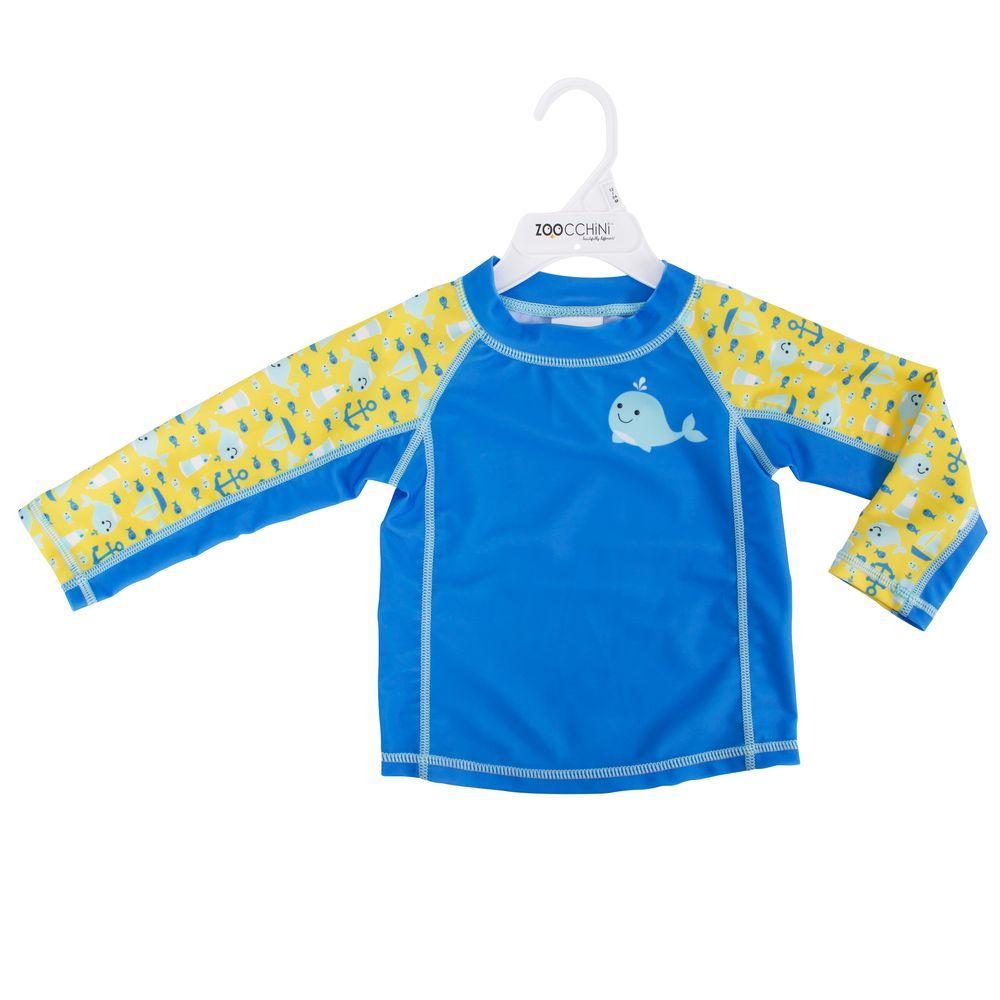 Zoocchini - Baby Rash Guard Long Sleeved Swim Top - Whale