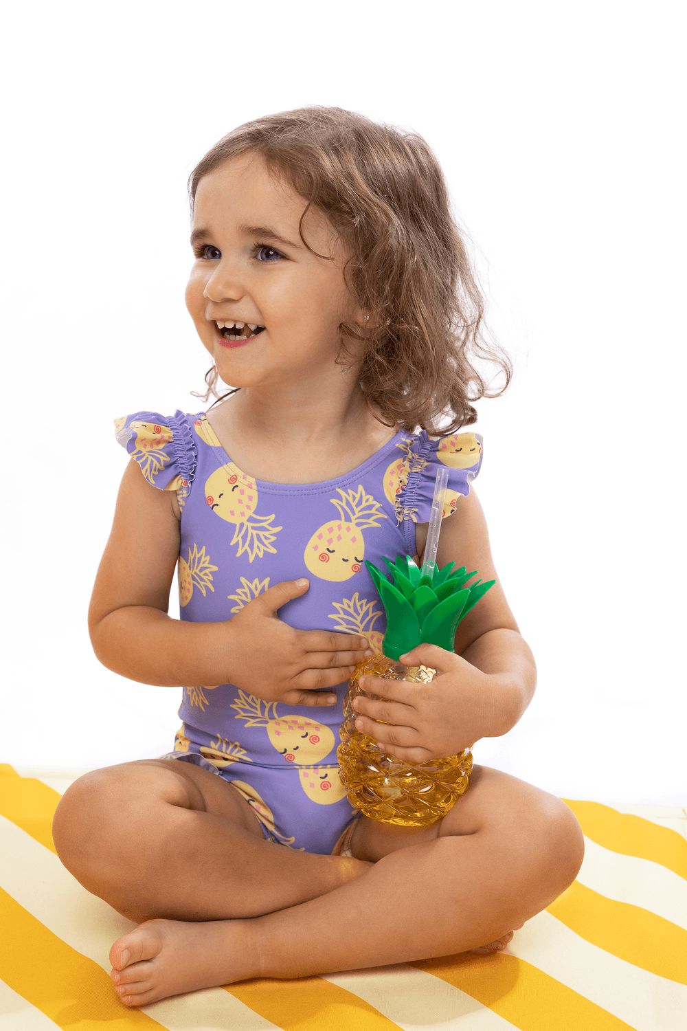 Zoocchini - Baby Ruffled Swimsuit - Pineapple