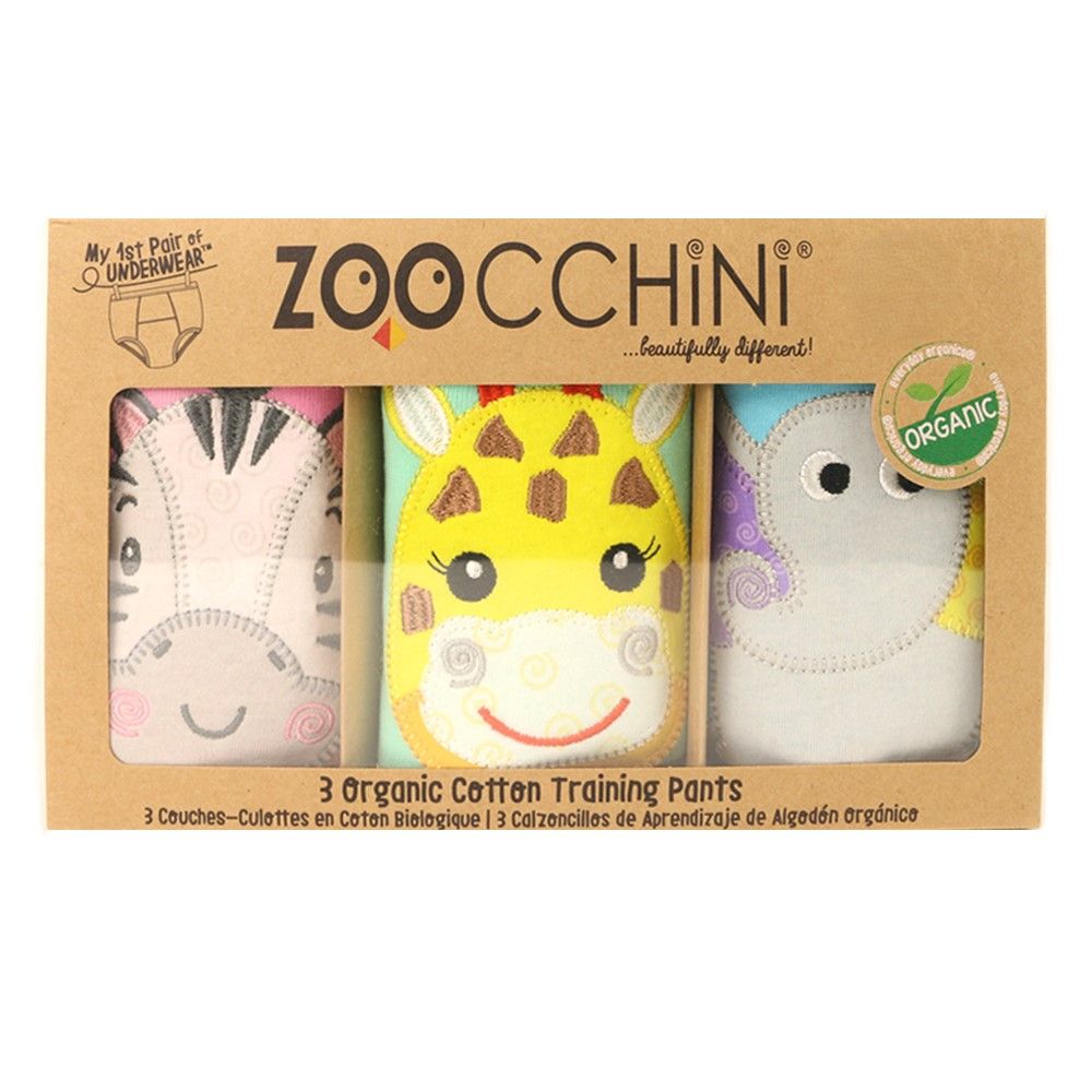 Zoocchini - Girl's Potty Training Pants - Zoo Friends - Pack of 3