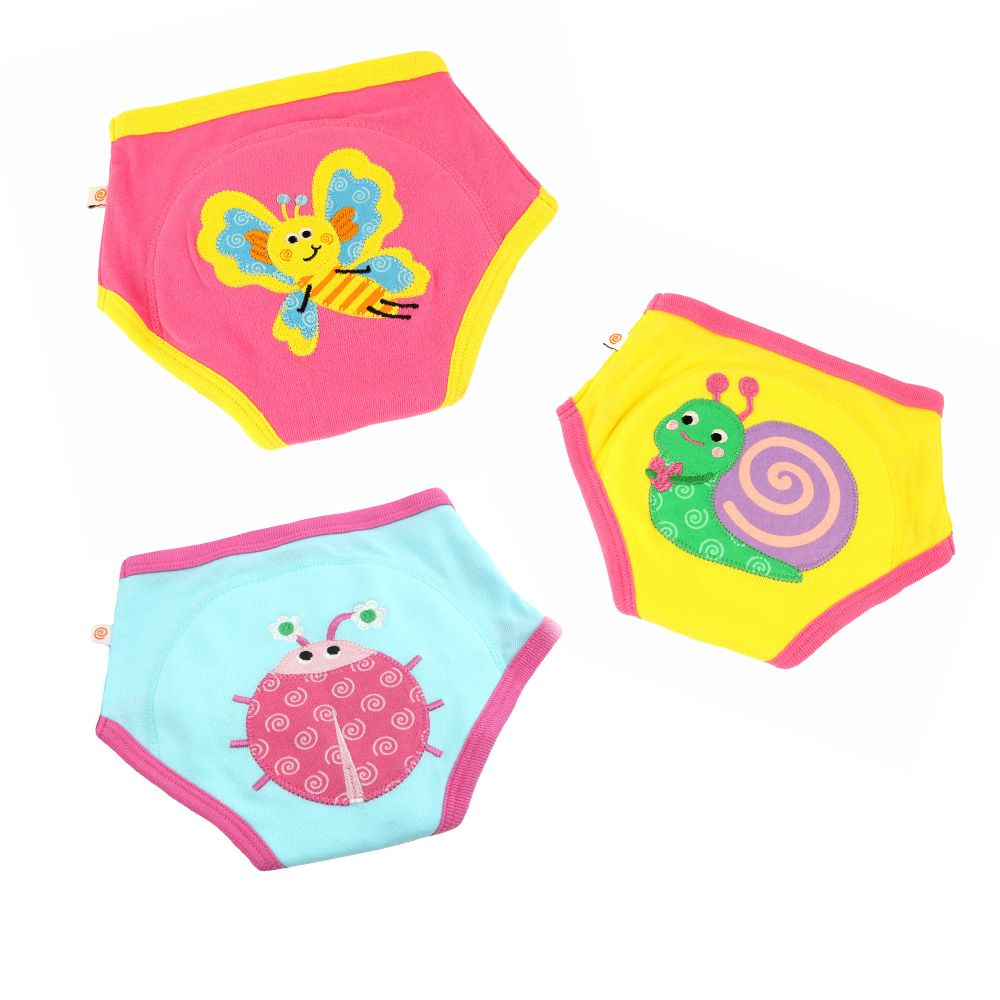 Zoocchini - Girl's Cotton Potty Training Pants - Garden Creatures - 3 Pcs