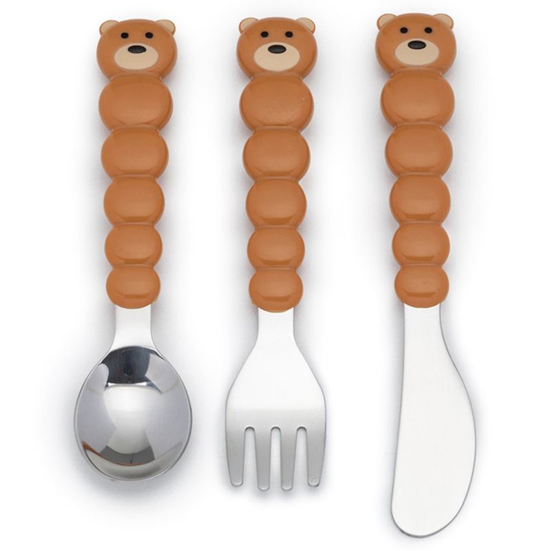 Melii - Utensil Set - 6pcs - Brown Bear & Blue Shark