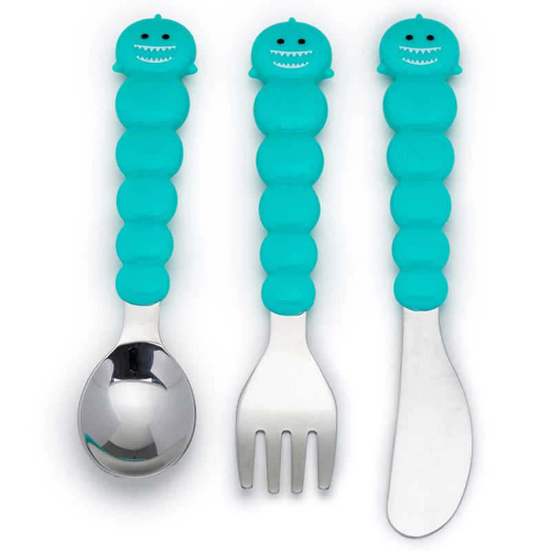 Melii - Utensil Set - 6pcs - Brown Bear & Blue Shark