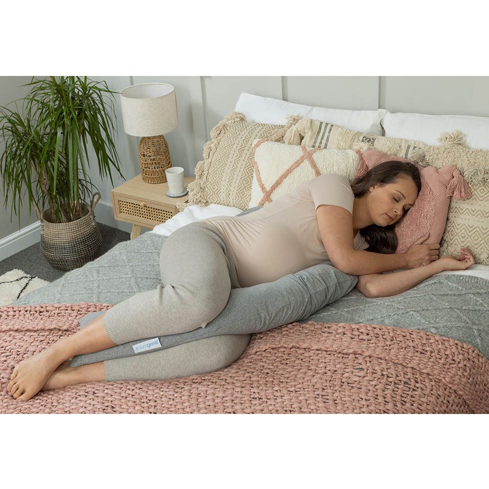 Mums & Bumps - Dreamgenii - Pregnancy, Support & Feeding Pillow - Grey Marl