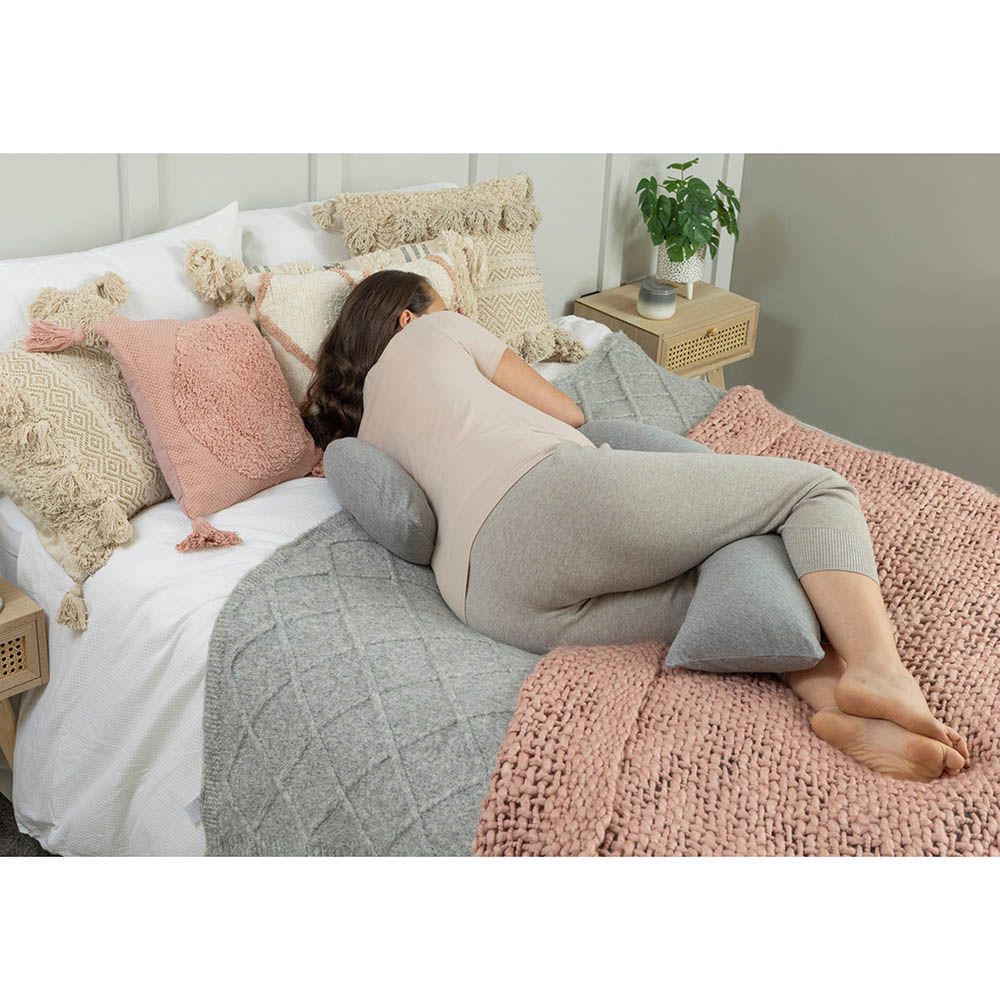 Mums & Bumps - Dreamgenii - Pregnancy, Support & Feeding Pillow - Grey Marl