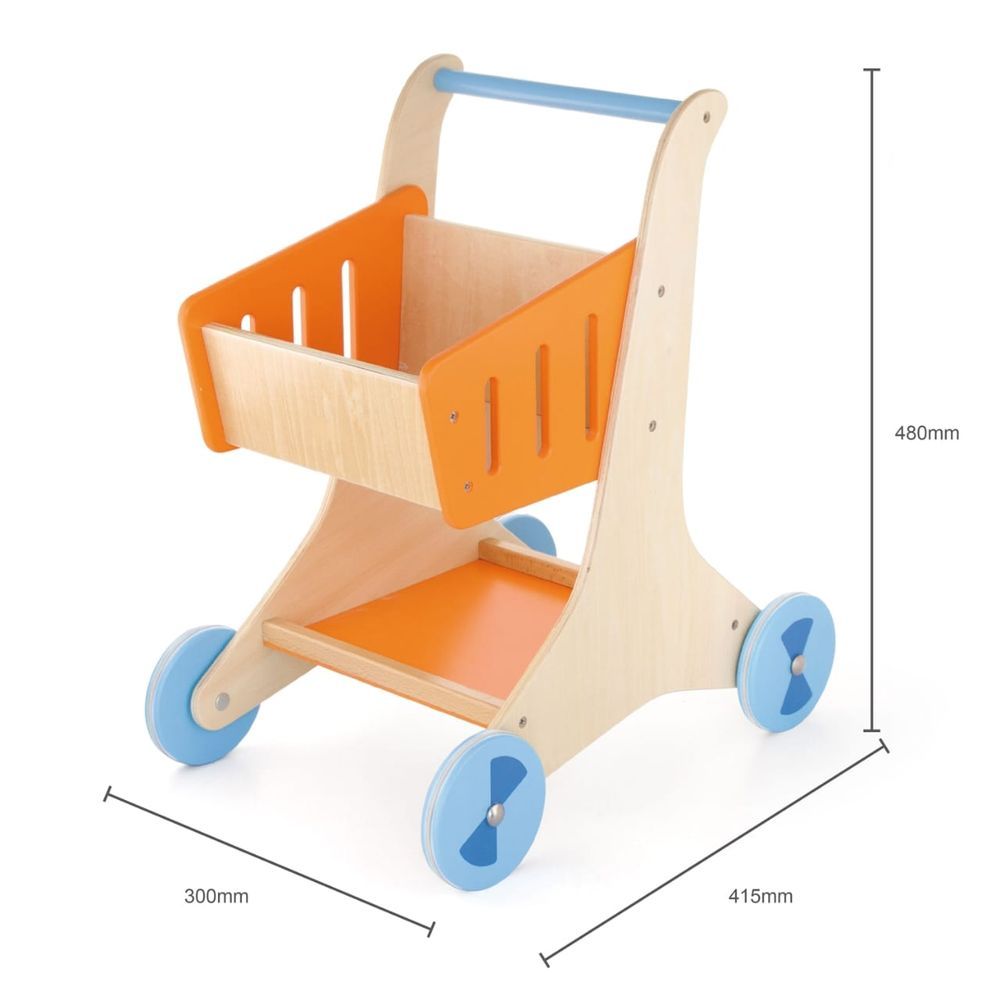 وودي بودي - عربة تسوق بليبي مونتيسوري الخشبية للأطفال