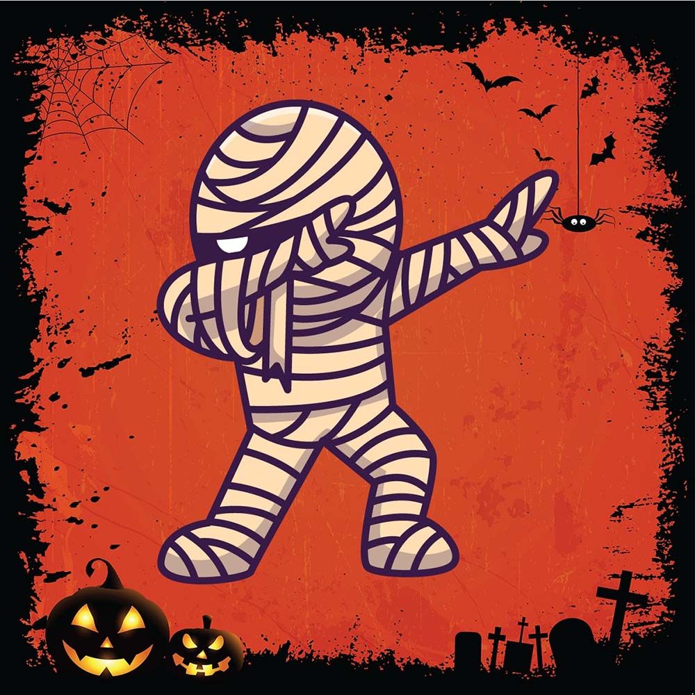 Twinkle Hands - Dabbing Mummy Halloween T-Shirt - Yellow