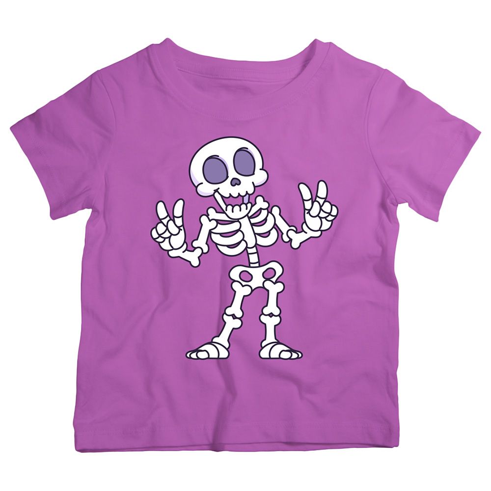 Twinkle Hands - Hello Skeleton Halloween T-Shirt - Purple