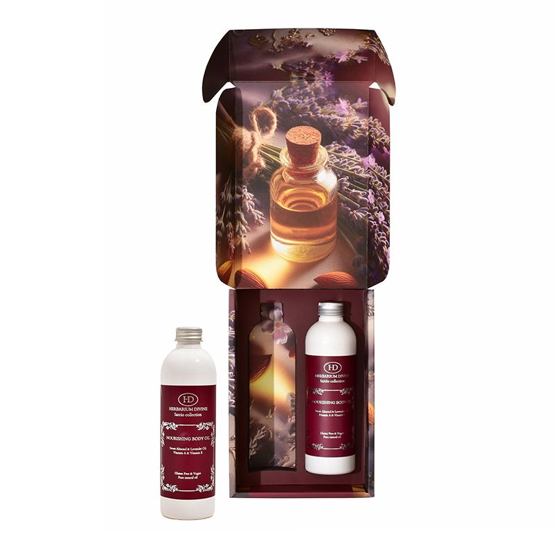 Herbarium Divine - Sarcio Gift Box Nourishing Body Oil With Sweet Almond & Lavender Oil, Vitamin A & E 250ml