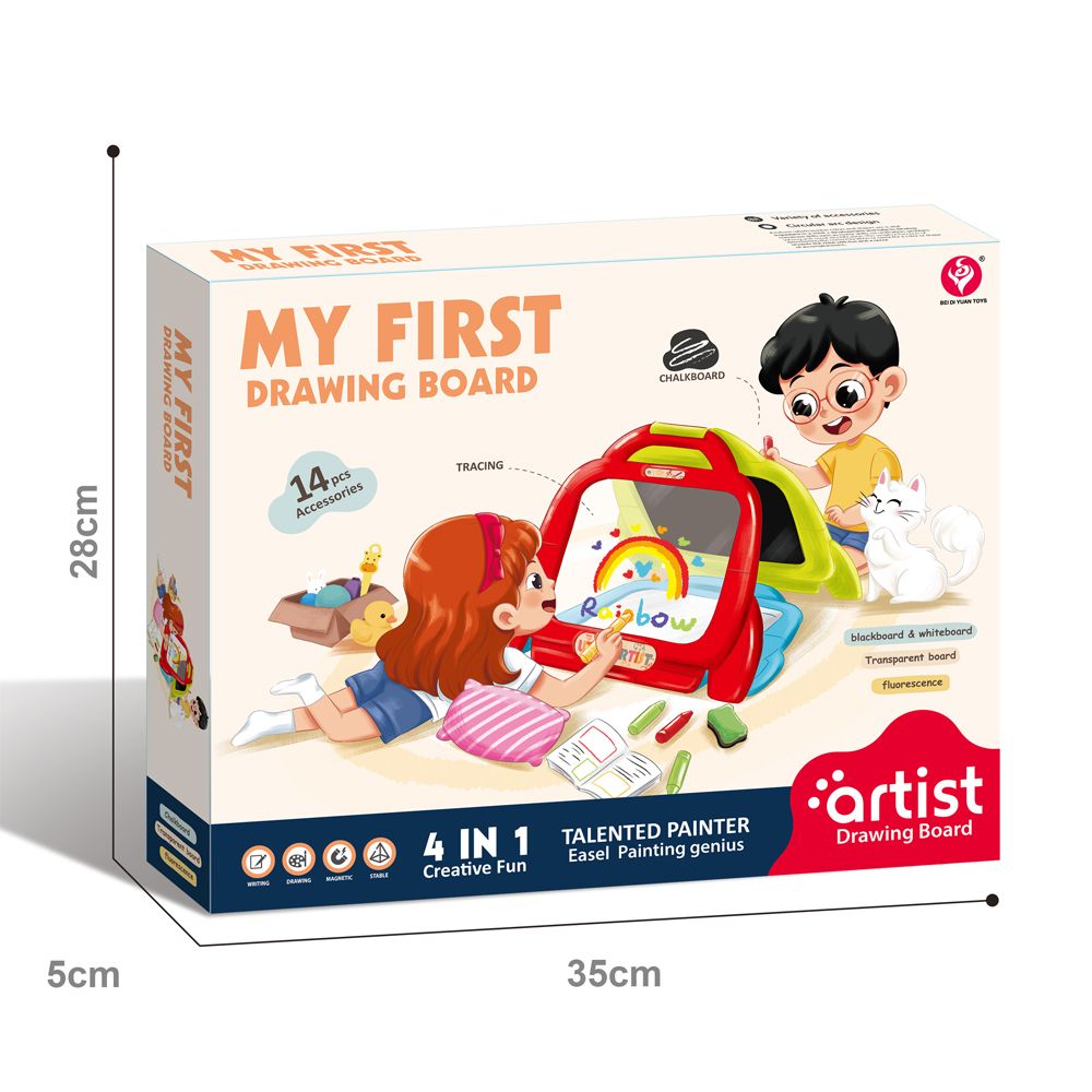 Stem - 4-in-1 Creative Fun My First Drawing Board Set - 14 Pcs