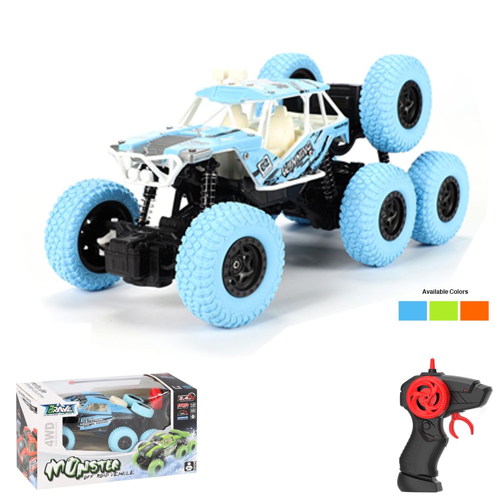 Stem - 1/18 Six Wheel Monster Off Road Remote Control Vehicle - Color May Vary - 1 Pc