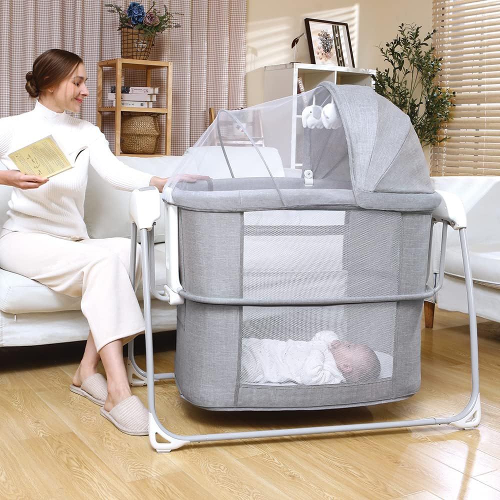 Mastela - 4-in-1 Deluxe Multi-Functional Bassinet - Grey