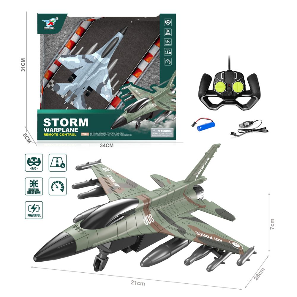 Stem - Storm Remote Control War Plane - Color May Vary - 1 Pc