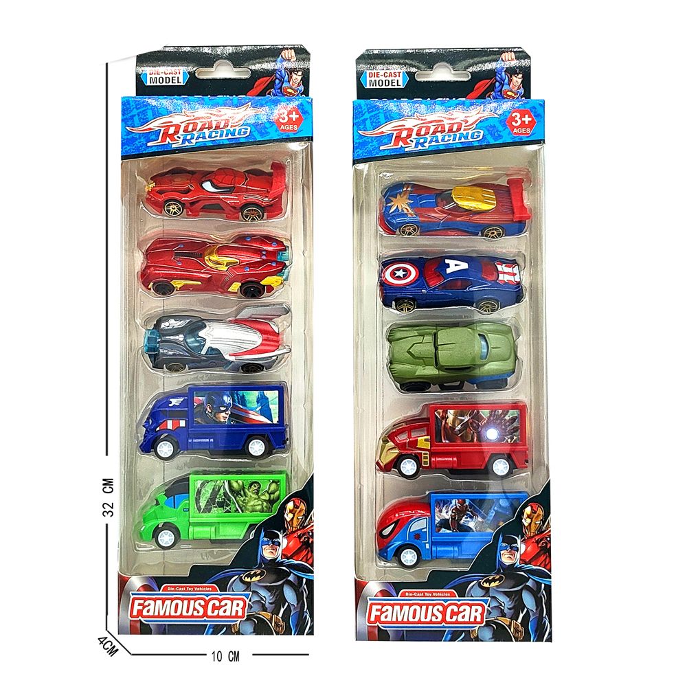 Stem - Avengers Road Racing Die-Cast Car Set - 5pcs - Style May Vary