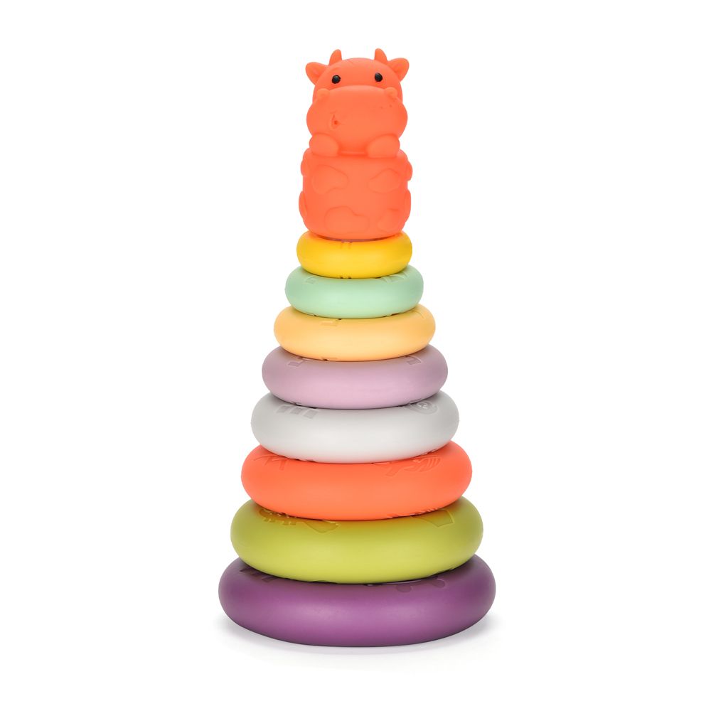 Stem - Multicolored Stacking Plastic Rings Tower Set - Orange