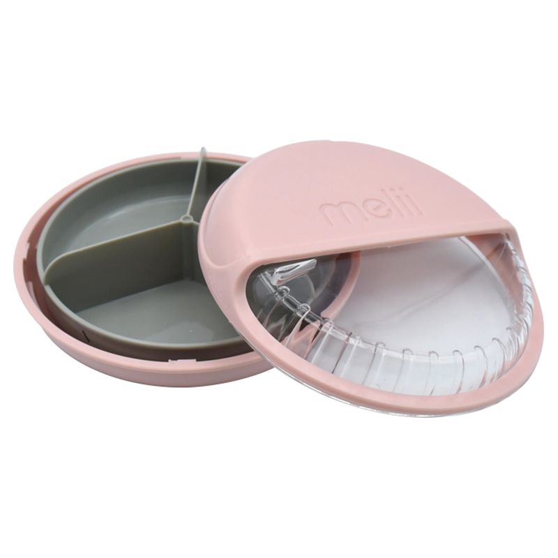 Melii - Spin 3 Compartment Snack Container - Pink