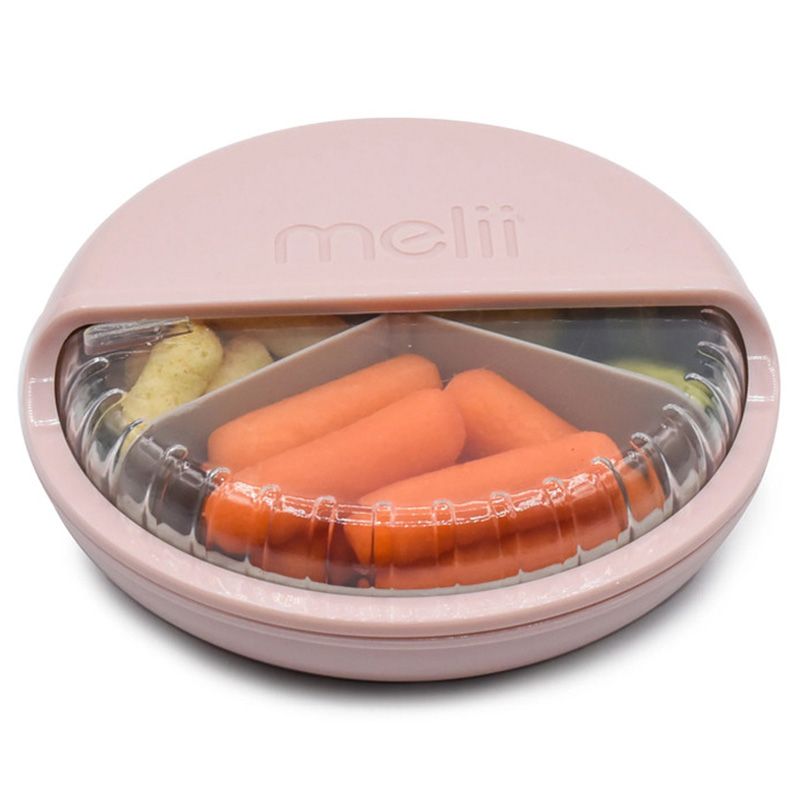 Melii - Spin 3 Compartment Snack Container - Pink